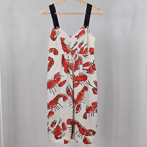Anthropologie Summer Dress Lobster Print Edme & Esyllte Sleeveless | Women's 0